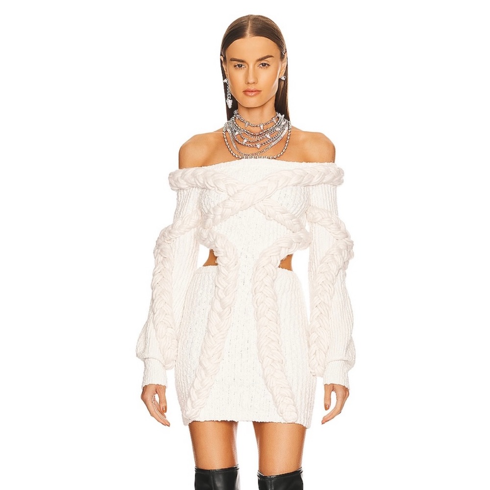 Elsie Boucle Mini Dress with Cables - NBD
